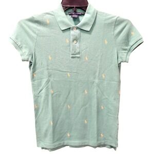 Ralph Lauren Polo Shirt M/M Slim Fit Pony‎ Logo Green Short Sleeve Top
